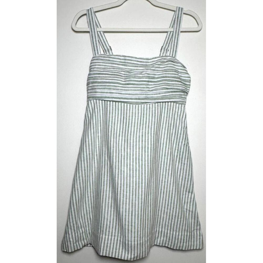 Striped White and Green Dress/Romper